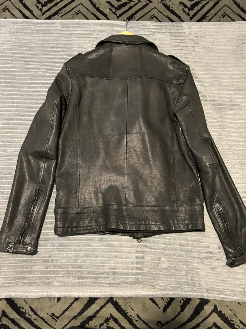 Chaqueta de cuero negra Americano talla M - 3