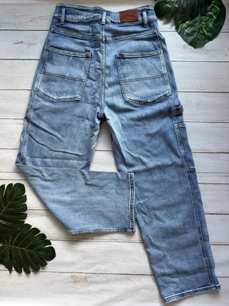 Jeans cargo de mezclilla azul cargo - 2