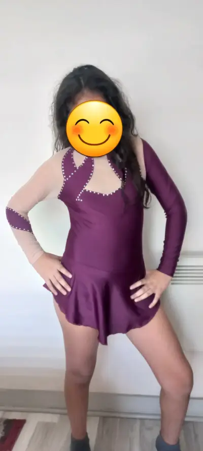 Malla de Patinaje Artístico Morado con Detalles - miniatura 1