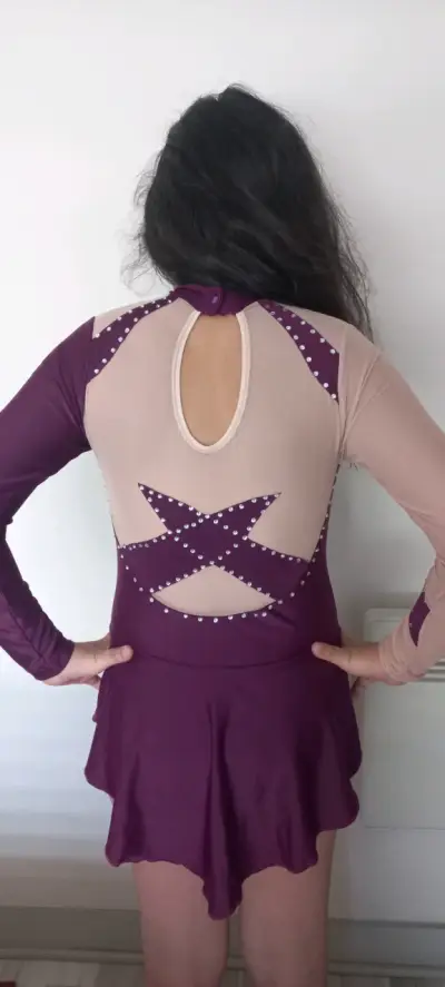 Malla de Patinaje Artístico Morado con Detalles - miniatura 2