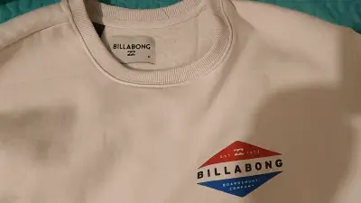Polerón blanco Billabong con logo Talla M varón - miniatura 2
