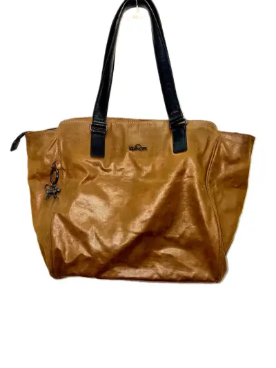 Bolso de mano Kipling marrón con asas negras - miniatura 2
