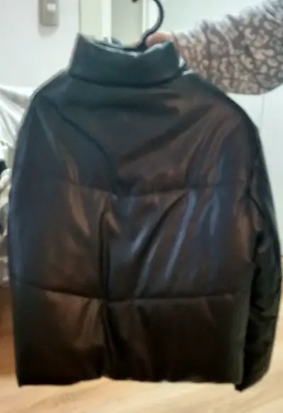 Chaqueta de cuero sintético negra para hombre - miniatura 3