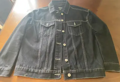 Chaqueta de mezclilla negra Issimo para hombre - miniatura 1