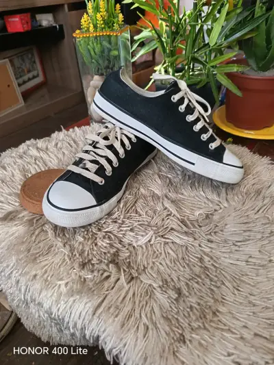 Zapatillas negras casuales unisex - miniatura 1