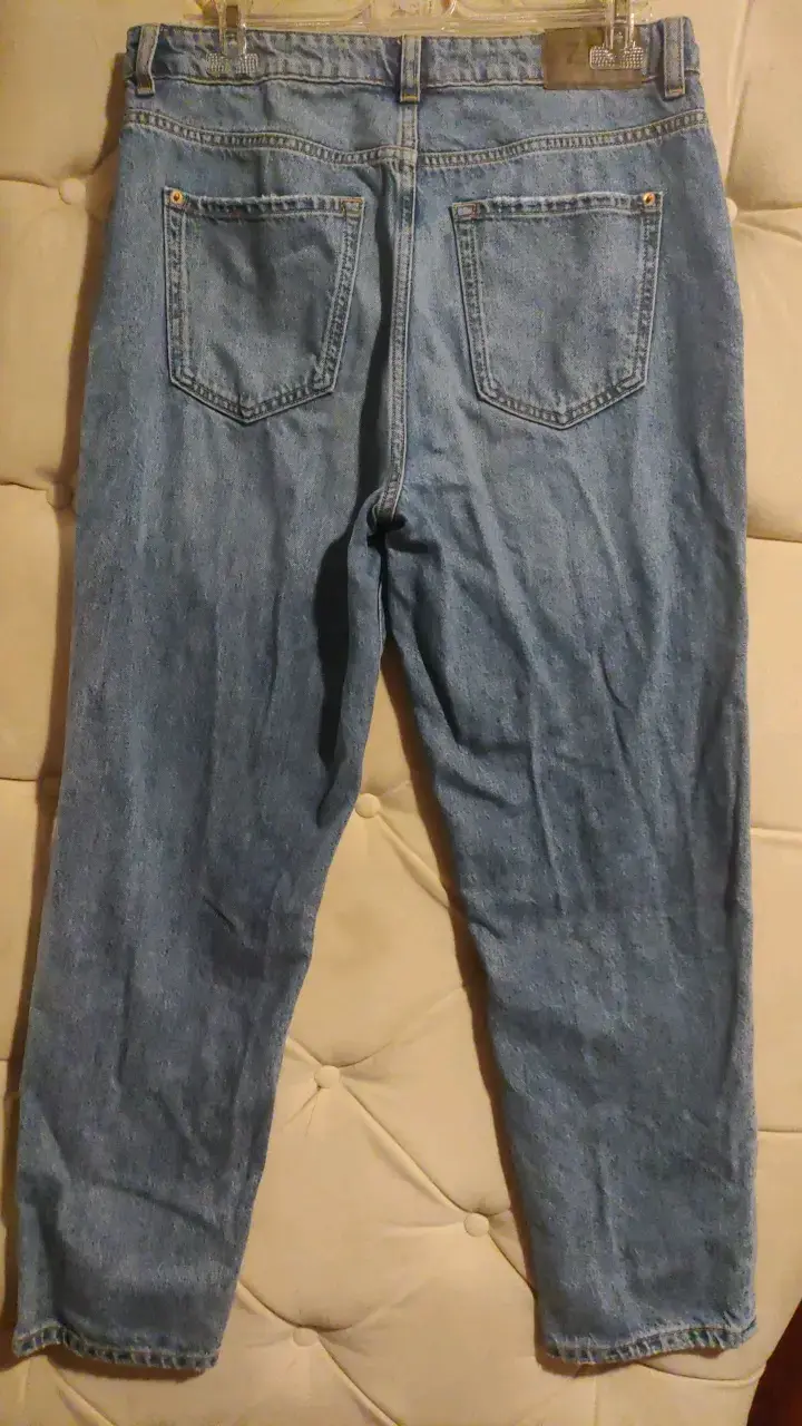 Jeans de mezclilla azul para mujer Zara - 4
