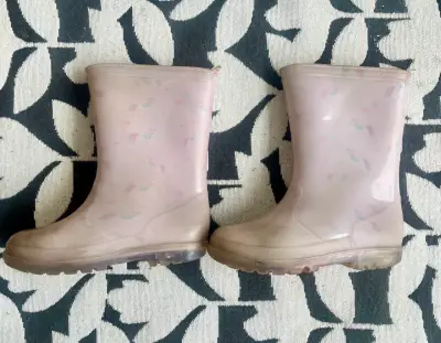 Botas de lluvia infantiles rosas t. 31 - miniatura 1