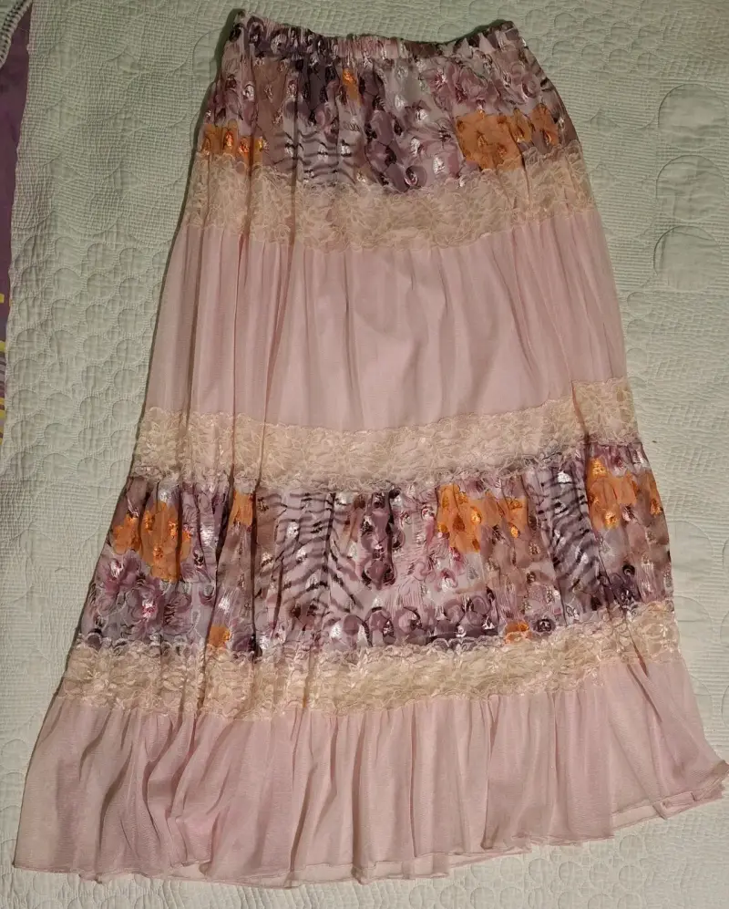Falda larga con estampado floral - 2