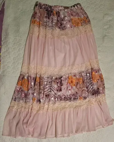 Falda larga con estampado floral - miniatura 2