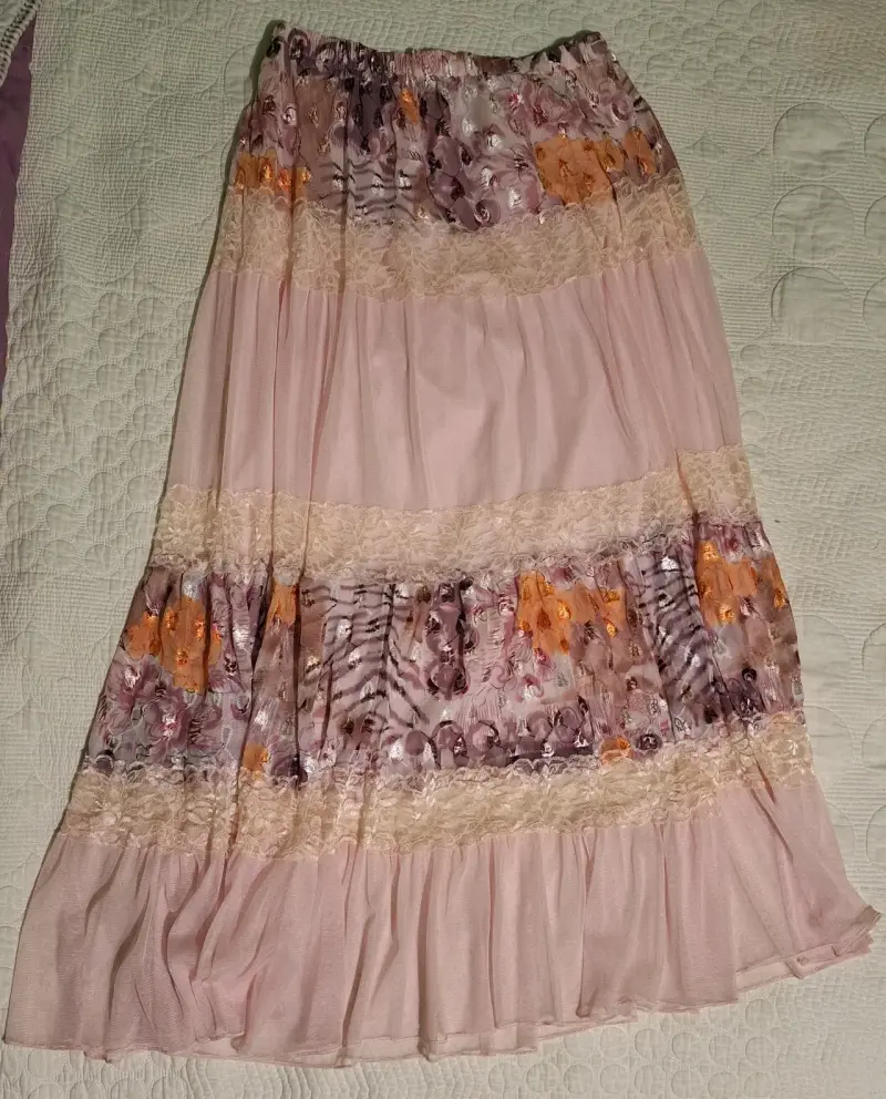 Falda larga con estampado floral - 3
