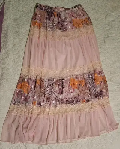 Falda larga con estampado floral - miniatura 3