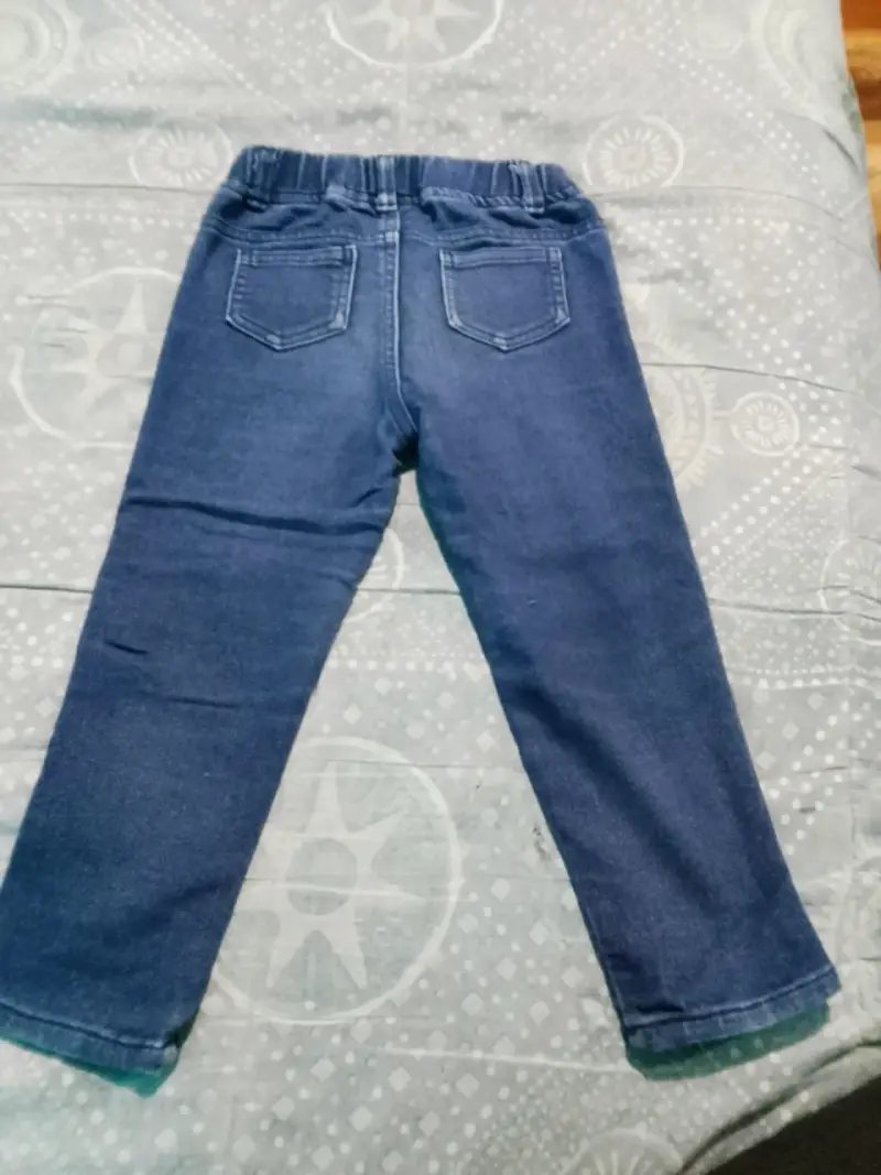 Jeans azul para niña con cintura elástica - 2