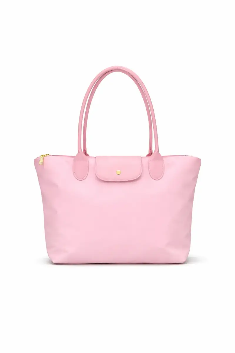 Bolso tote rosa claro elegante y espacioso - 2