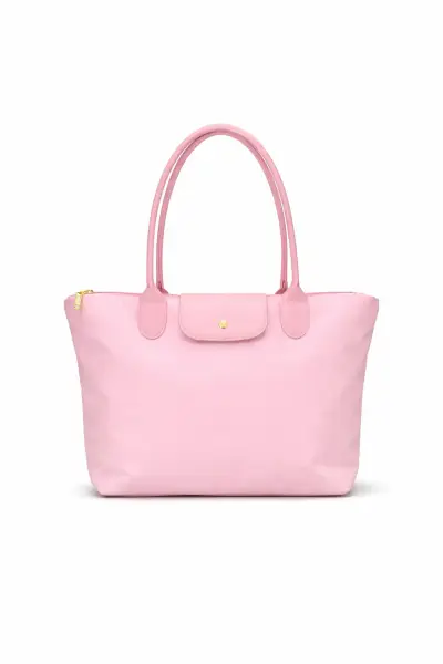 Bolso tote rosa claro elegante y espacioso - miniatura 2