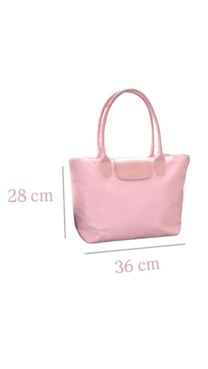 Bolso tote rosa claro elegante y espacioso - 3