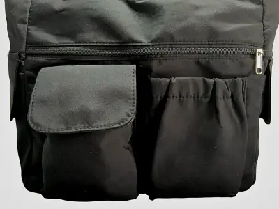 Tote bag negro con múltiples bolsillos - miniatura 3