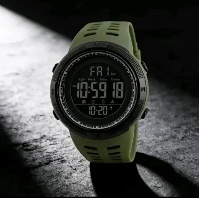 Reloj digital deportivo Skmei verde militar - miniatura 1