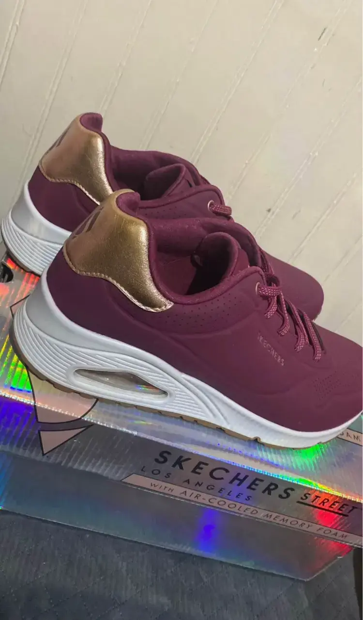 Zapatillas Skechers mujer burdeo - 2