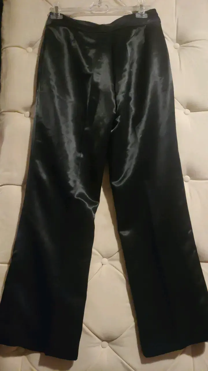 Pantalones de satén negros elegantes - 3