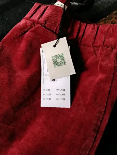 Pantalones de pana rojos Sfera Basic - miniatura 1