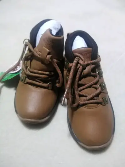 Botines de cuero marrón para niños Hush Puppies - miniatura 2