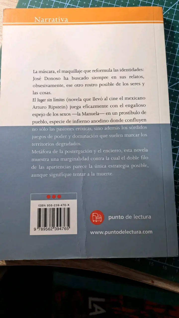 Libro Escolar 'El lugar sin límites' J. Donoso - 2