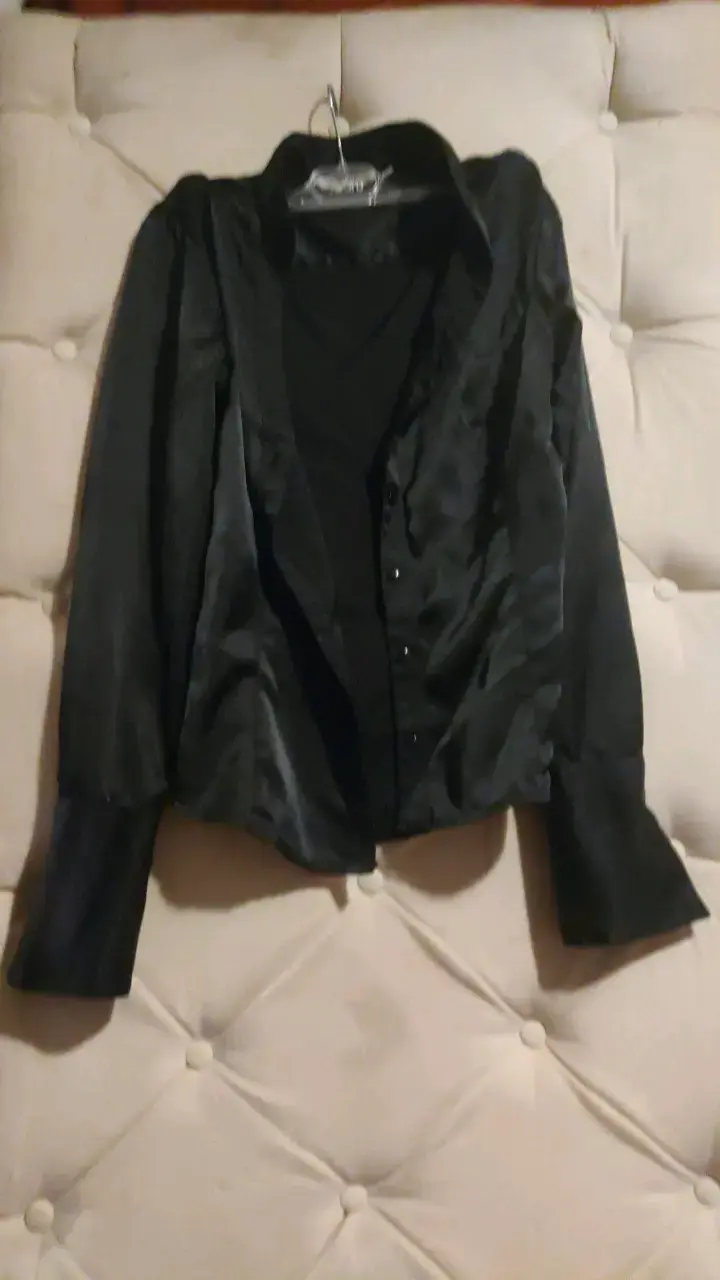 Blusa negra elegante Fouche talla 40 - 2