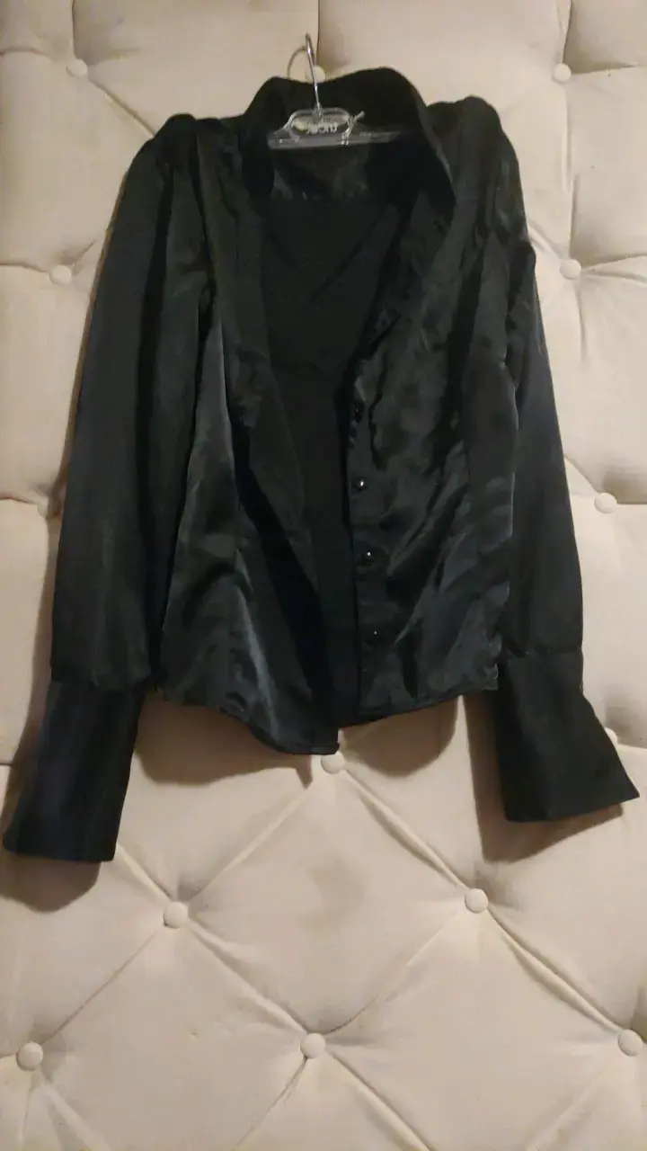 Blusa negra elegante Fouche talla 40 - 3