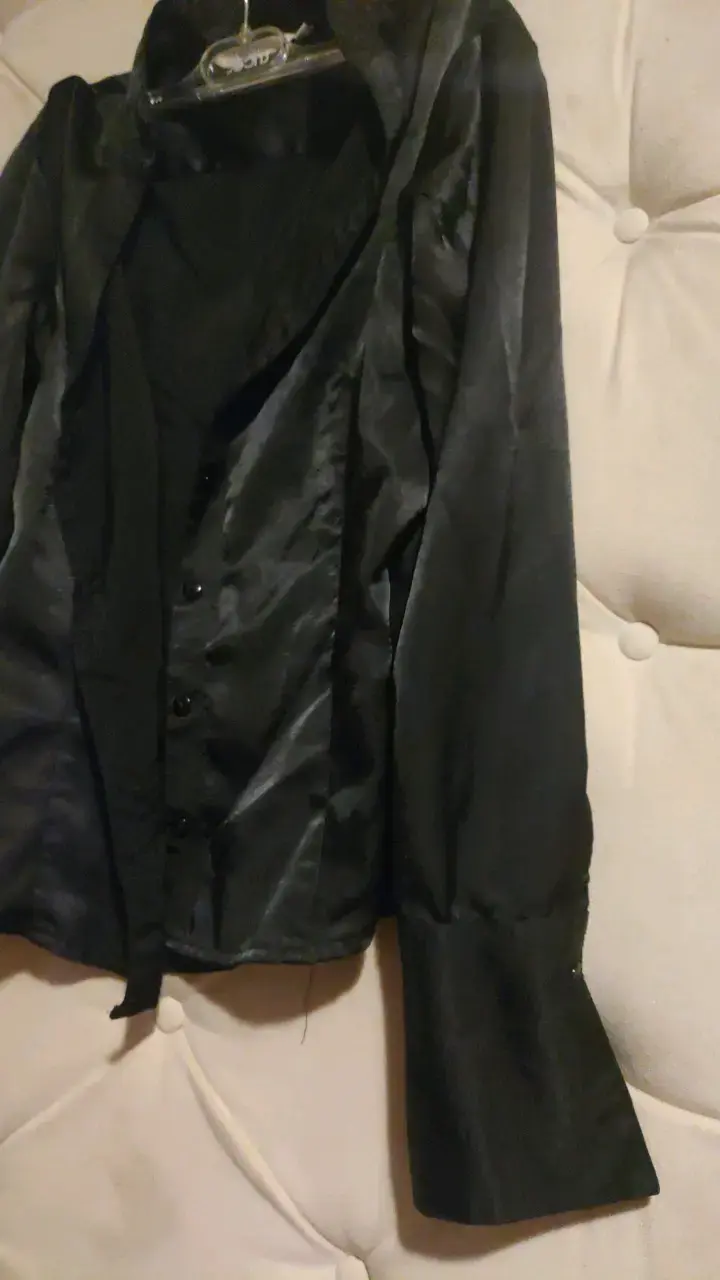 Blusa negra elegante Fouche talla 40 - 4