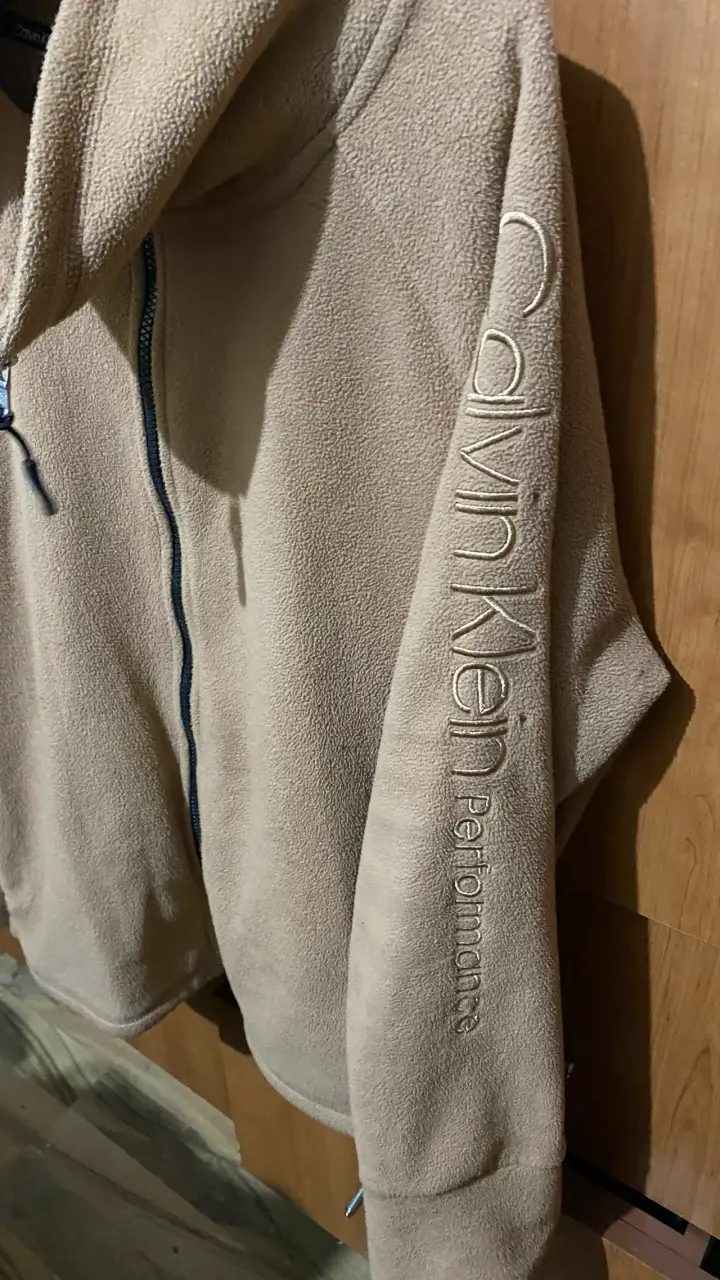 Chaqueta polar Calvin Klein beige con cierre - 3