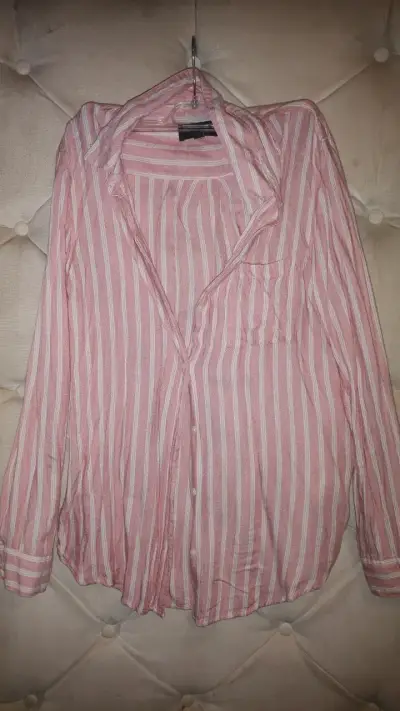 Camisa rayada rosa Banana Republic talla S - miniatura 4