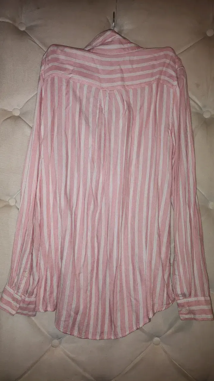 Camisa rayada rosa Banana Republic talla S - 5