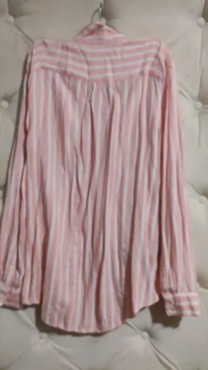 Camisa rayada rosa Banana Republic talla S - 6
