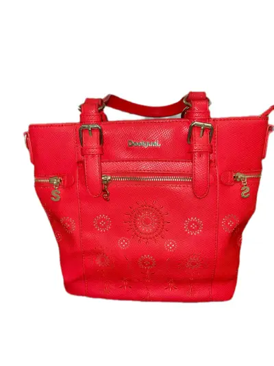 Bolso rojo fiesta Desigual con diseño floral - miniatura 1