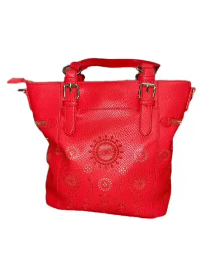 Bolso rojo fiesta Desigual con diseño floral - miniatura 3