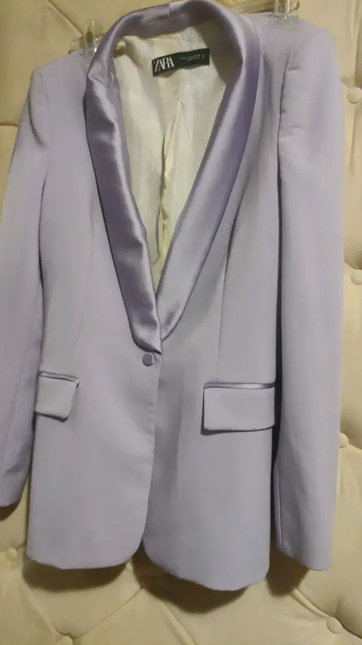 Blazer lila para mujer Zara talla M - 6