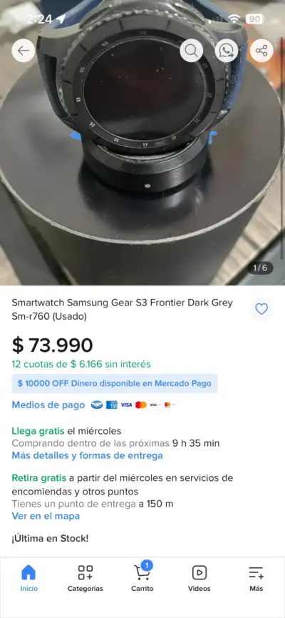Smartwatch Samsung Gear S3 con cargador - miniatura 6
