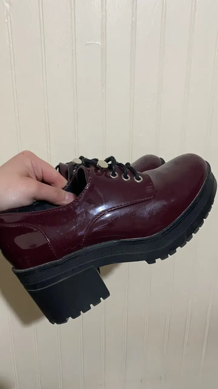 Zapatos charol burdeo - 5