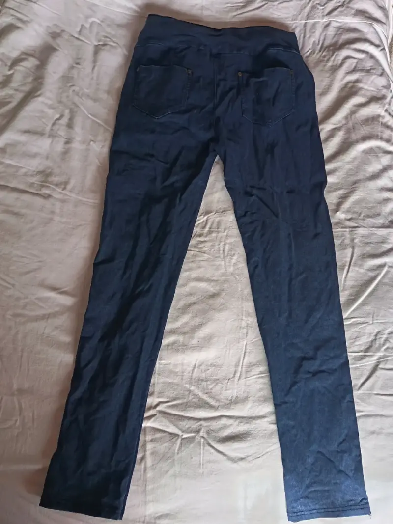 Pantalones ajustados de mezclilla azul oscuro - 3