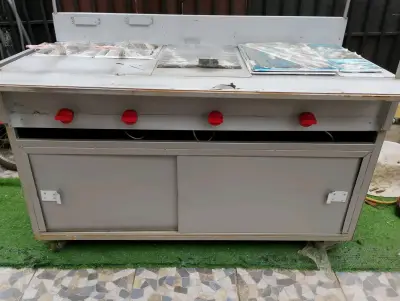 Carro de Comida Rápida con Plancha y Compartimentos - miniatura 4