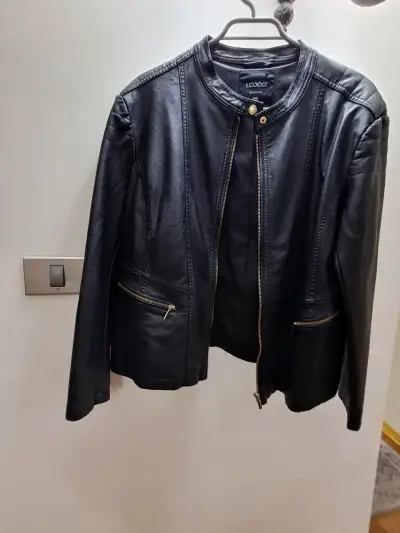 Chaqueta de cuero negra S.Cocco para mujer - miniatura 1