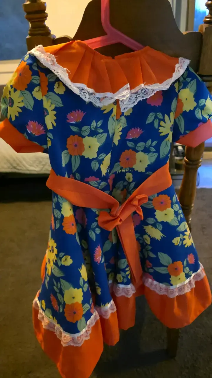 Vestido de huasa infantil floral colorido - 2