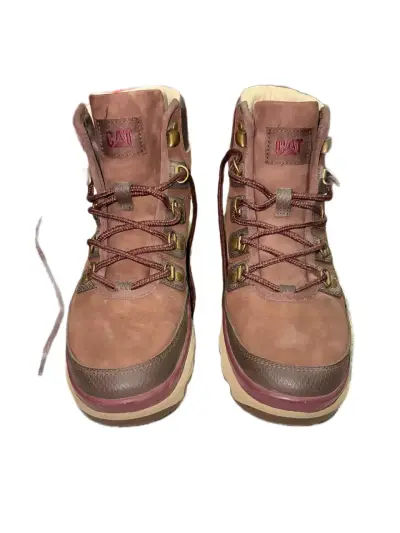 Botas de cuero para mujer CAT marrones - miniatura 1