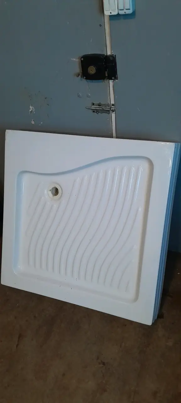 Receptor de ducha cuadrado blanco con desagüe - 2