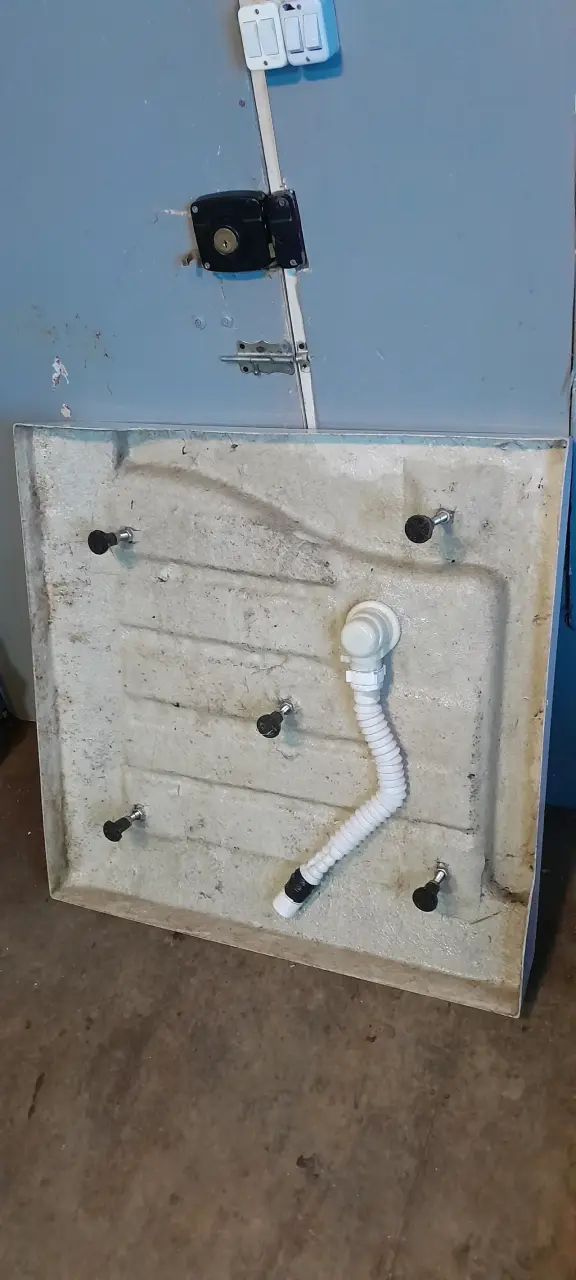 Receptor de ducha cuadrado blanco con desagüe - 3