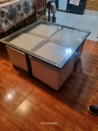 Mesa de centro con pufs integrados - miniatura 1