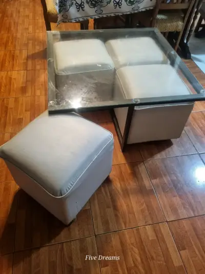 Mesa de centro con pufs integrados - miniatura 2