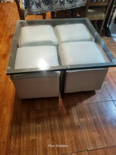 Mesa de centro con pufs integrados - miniatura 3