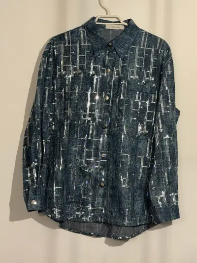 Camisa de lentejuelas azul - miniatura 1