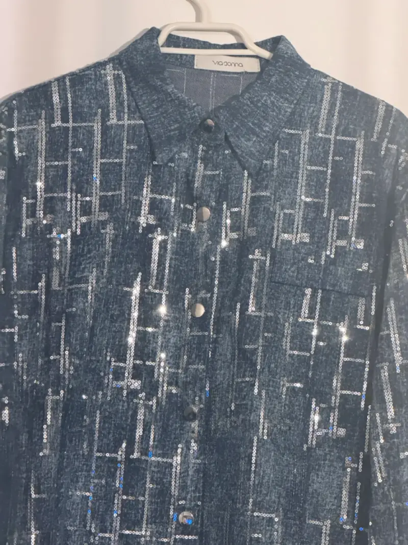 Camisa de lentejuelas azul - 2